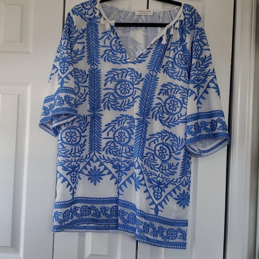 Champagne and Chanel Embroidered Cover-up/tunic